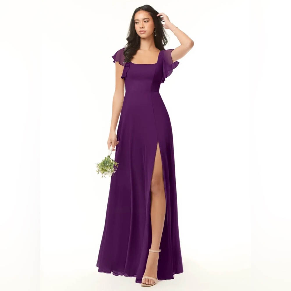 Azazie Bondi A-line Ruffled Chiffon Dress